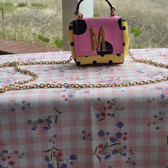 Moschino polka-dot pink and yellow micro crossbody bag - Picture 2 of 16